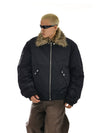 RT No. 12128 BLACK FUR COLLAR FLIGHT JK