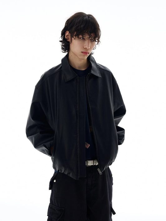 RT No. 25039 ROGUE BLACK ZIPPER LEATHER JACKET