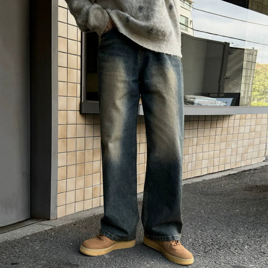 RT No. 45005 WASHED DENIM STRAIGHT JEANS