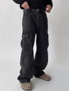 RT No. 11987 WASHED BLACK WORKWEAR CARGO JEANS