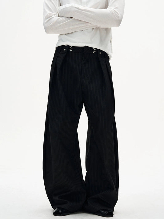 RT No. 32808 PLEATED STRIPED SCIMITAR SUIT PANTS