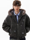 RT No. 50503 FUR COLLAR FLEECE HOODIE
