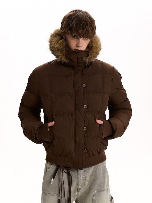 RT No. 55007 RIBBED FUR HOOD JACKET