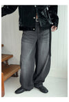 RT No. 11872 WASHED BAGGY STRAIGHT JEANS