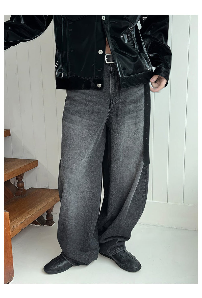 RT No. 11872 WASHED BAGGY STRAIGHT JEANS