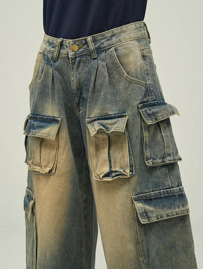 RT No. 10081 WASHED CARGO DENIM JEANS