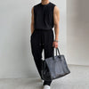 RT No. 11931 PLEATED SLEEVELESS SHIRT & WIDE DRAWSTRING PANTS