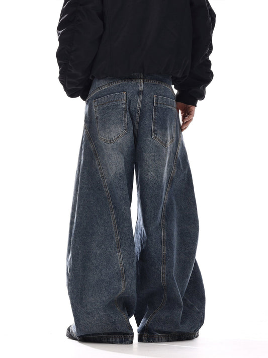 RT No. 12553 RECONSTRUCTED BLUE BAGGY DENIM JEANS