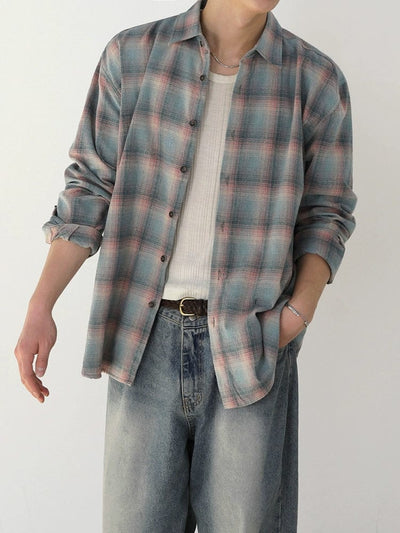 RT No. 11161 PLAID BUTTON-UP SHIRT