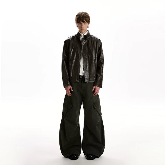 RT No. 40785 OKANE COLLAR LEATHER JACKET