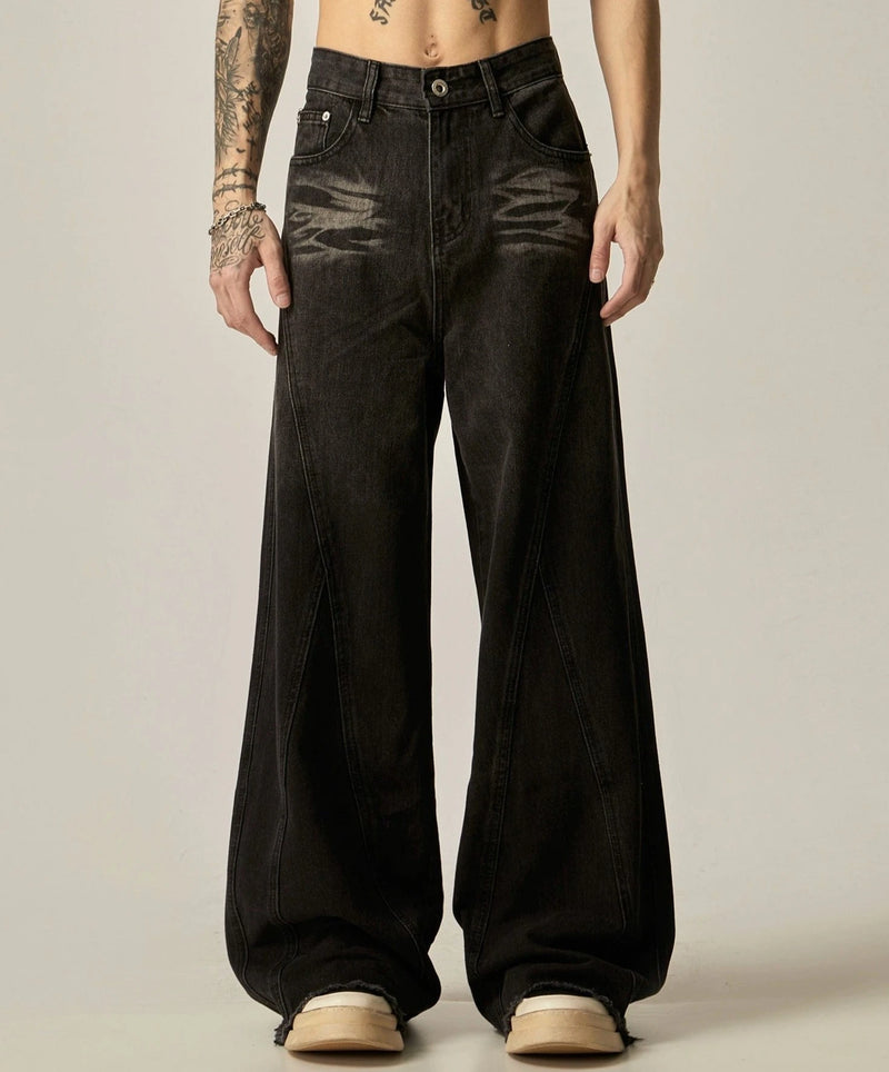 RT No. 11267 RECONSTRUCTED DARK GRAY STRAIGHT JEANS