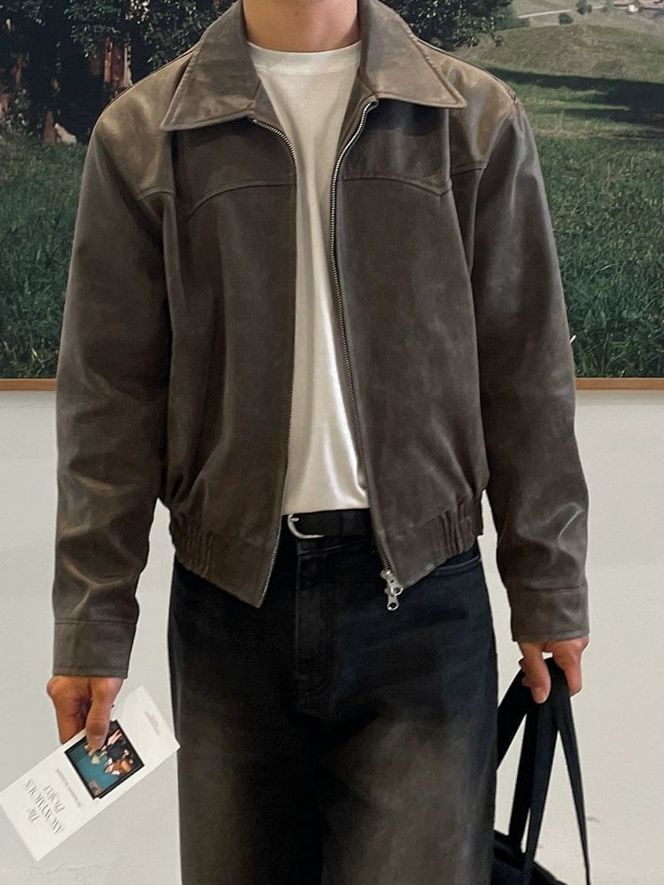 RT No. 11274 OLD BROWN RODEO LEATHER ZIP-UP JACKET – REALTAKAI RT No. 11274 OLD BROWN RODEO LEATHER ZIP-UP JACKET – REALTAKAI