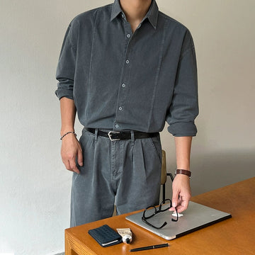 RT No. 11270 RECONSTRUCTED COLLAR BUTTON-UP SHIRT