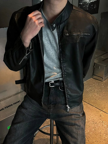 RT No. 31069 LEATHER BIKER JACKET