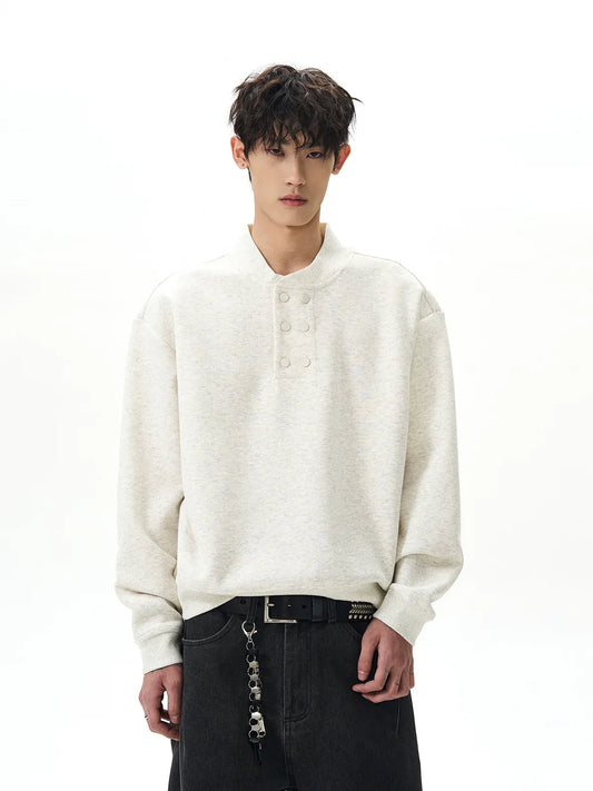 RT No. 45022 DOUBLE HENLEY COLLAR SWEATER