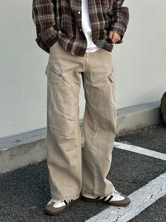 RT No. 29065 KHAKI CARGO STRAIGHT PANTS