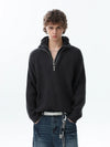 RT No. 50220 KNITWEAR DOUBLE COLLAR QUARTER ZIP SWEATER
