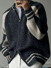 RT No. 12109 KNIT CONTRAST ZIP-UP SWEATER