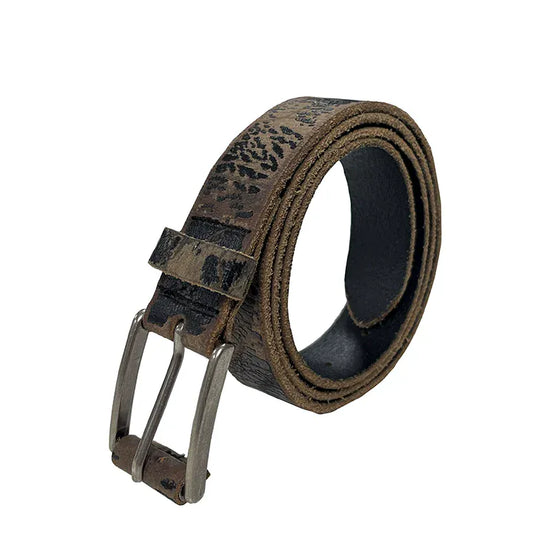 DISTRESSED COWHIDE BELT