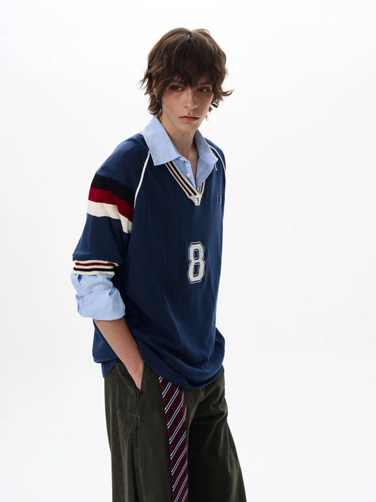 RT No. 18035 KNIT V-NECK 8 SHORTSLEEVE SWEATER