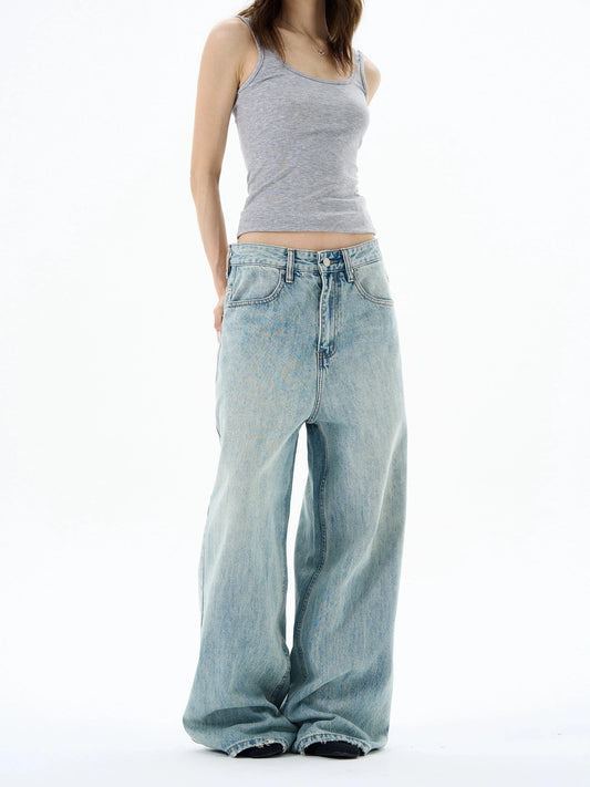 RT No. 19573 BLUE DENIM BAGGY STRAIGHT JEANS