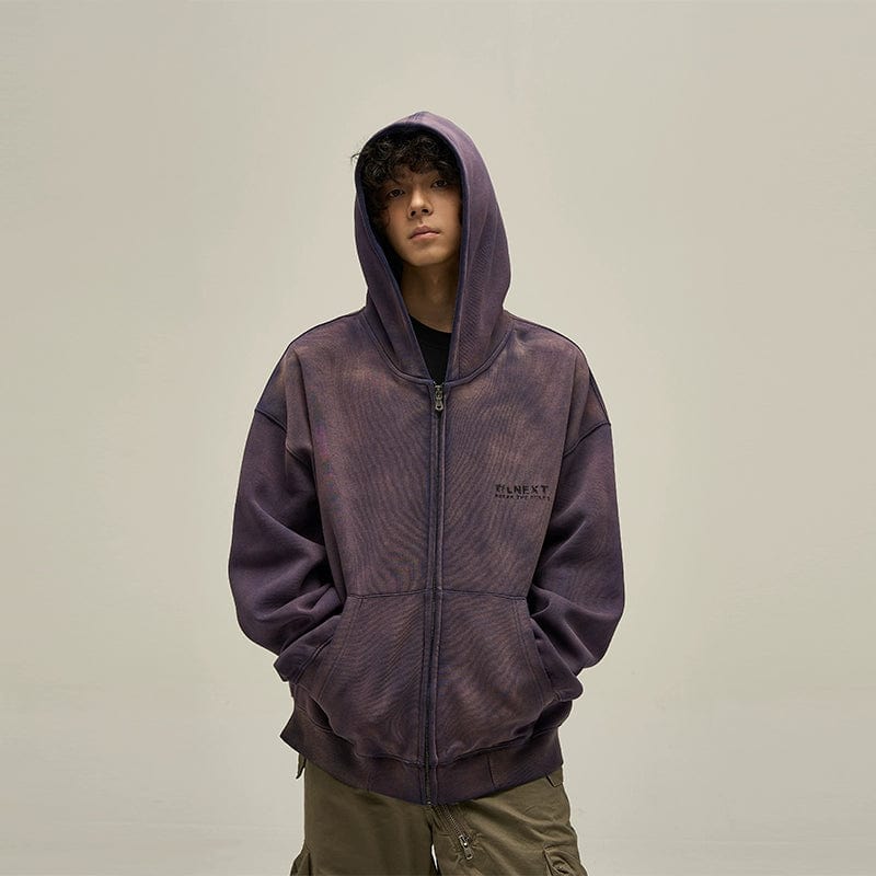 RT No. 10005 WASHED ZIP-UP HOODIE