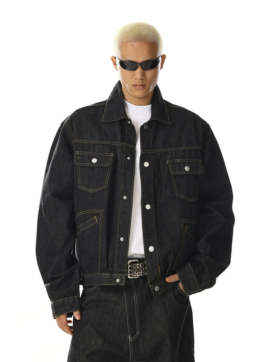 RT No. 28014 BLACK STITCH DENIM JACKET