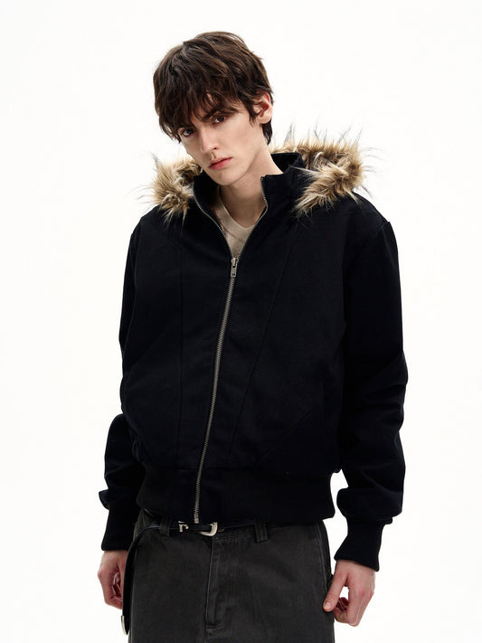 RT No. 50518 RECONSTRUCTED FUR HOODED JACKET