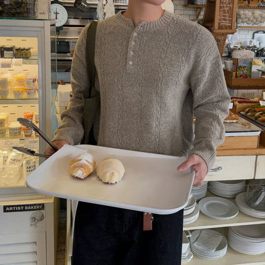 RT No. 45003 KNITWEAR HENLEY COLLAR SWEATER