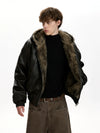 RT No. 50049 WOLF LEATHER REVERSIBLE JACKET