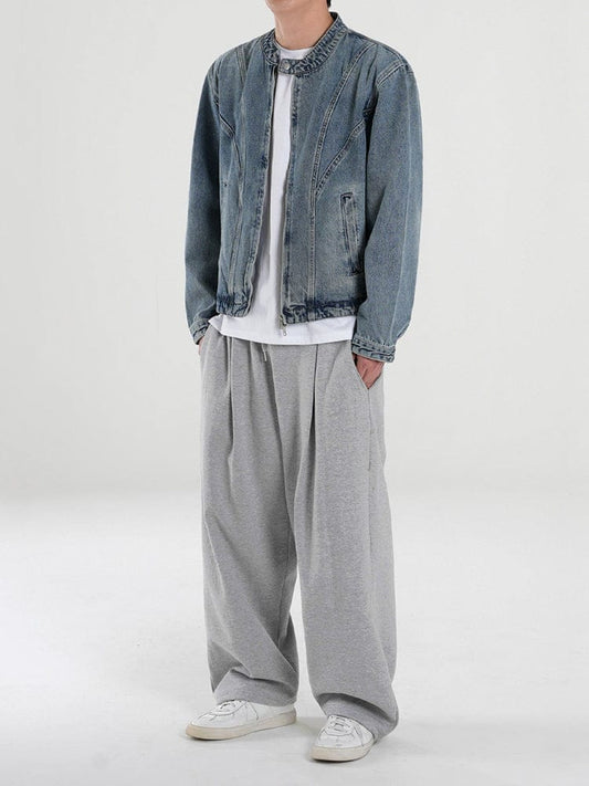 RT No. 12532 BLUE BIKER COLLAR DENIM JACKET