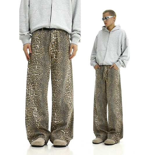 RT No. 11400 LEOPARD STRAIGHT SLIM PANTS