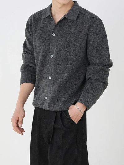 RT No. 11845 KNIT BUTTON-UP COLLAR SWEATER