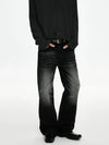 RT No. 50028 BLACK WASHED STRAIGHT DENIM JEANS