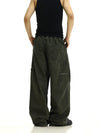 RT No. 11186 ARMY GREEN WORKWEAR CASUAL BAGGY PANTS