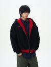 RT No. 12576 BLACK TWO-TONE ZIP-UP HOODIE