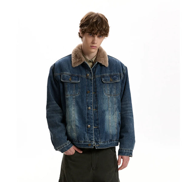 RT No. 40611 FLEECE COLLAR DENIM JACKET – REALTAKAI