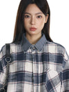 RTK (W) No. 526 DENIM COLLAR PLAID SHIRT