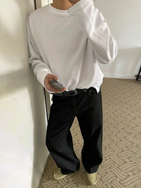 RT No. 25014 BLACK DENIM STRAIGHT JEANS