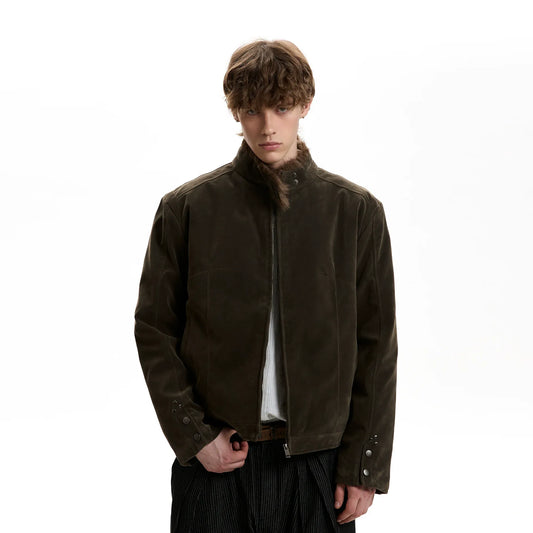 RT No. 40705 KAZE SUEDE COLLAR FUR JACKET