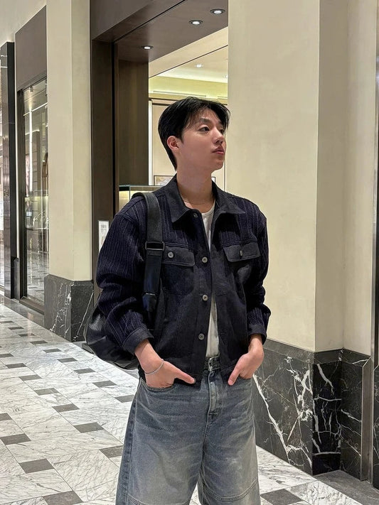 RT No. 32606 NAVY BLUE CORDUROY PATCH JACKET