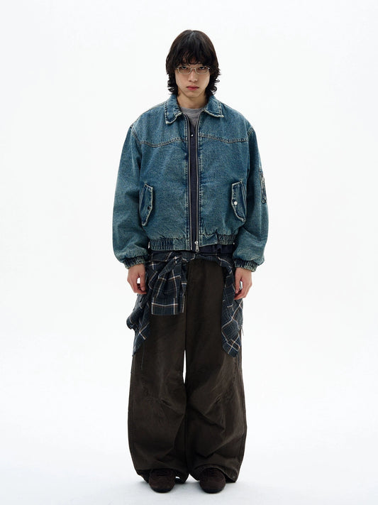 RT No. 32521 QUILTED DENIM ZIP JACKET