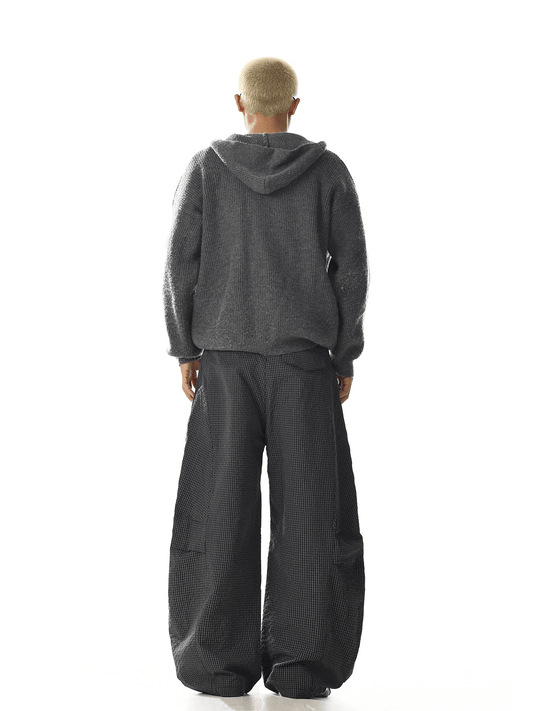 RT No. 32010 PLEATED PLAID SCIMITAR STRAIGHT PANTS