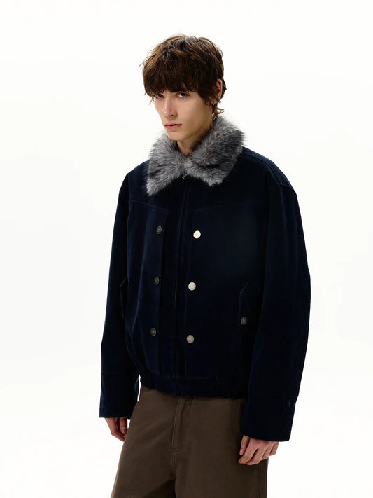 RT No. 50401 SUEDE FUR COLLAR JACKET
