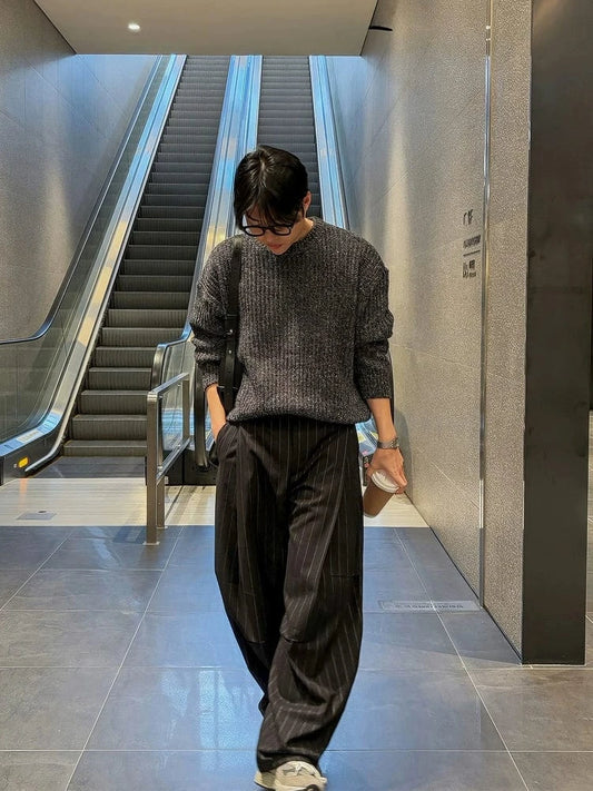 RT No. 29503 PLEATED STRIPED BAGGY PANTS