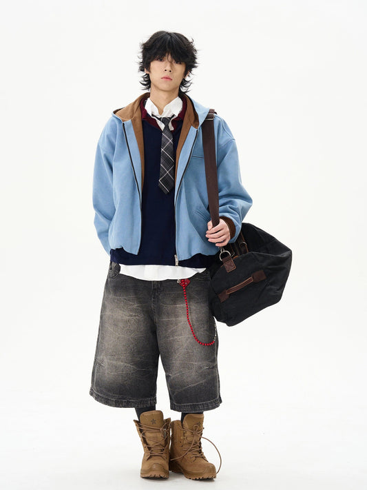 RT No. 12235 TWO-TONE ZIP-UP HOODIE