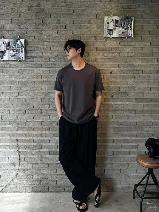 RT No. 18505 PLEATED WIDE STRAIGHT PANTS