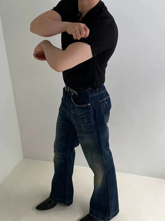 RT No. 19007 BUTTON-UP HENLEY COLLAR SHORT SLEEVE