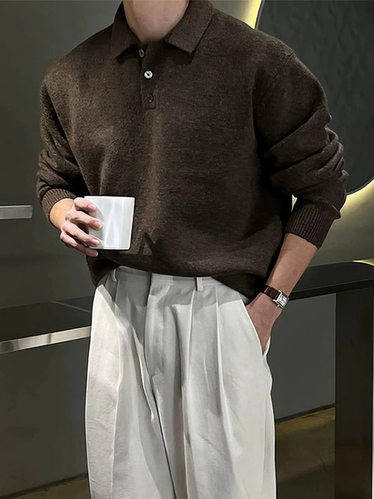 RT No. 18255 KNIT POLO COLLAR SWEATER