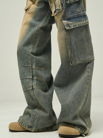 RT No. 10081 WASHED CARGO DENIM JEANS